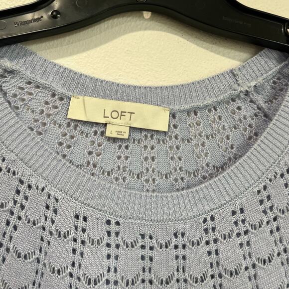 Loft Lavender Sweater Wool Blend Knit Top Women’s Cottagecore Soft Knit Sz L - Picture 7 of 10